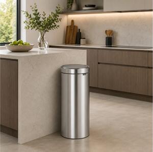 Καλάθι απορριμμάτων Touch Bin Brabantia με σύστημα αφής, χωρητικότητα 30L και διαστάσεις 31.8x29.5x70.5cm - Matt Steel