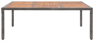 VidaXL Τραπέζι Κήπου Γκρι 200x150x74 εκ. Συνθετικό Ρατάν/Ξύλο Ακακίας
