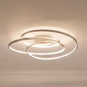 Lindby LED φωτιστικό οροφής Joline, Ø 60 cm, νικελί χρώμα, μέταλλο, ρυθμιζόμενος, Μεταλλικό, Σαλόνι / τραπεζαρία, Μέταλλο, σύγχρονο