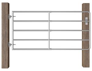 VidaXL Πόρτα Αγροκτήματος με 5 Μπάρες Ασημί (95-170)x90 εκ. Ατσάλινη