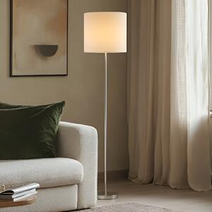 Lindby Φωτιστικό δαπέδου Parsa, λευκό, ύφασμα, ύψος 167cm, E27, Λευκό, Σαλόνι / τραπεζαρία, Ύφασμα / Κλωστοϋφαντουργία, Νεανική διαβίωση