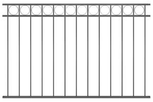 VidaXL Πάνελ Περίφραξης Μαύρο 1,7 x 1 μ. Ατσάλινο