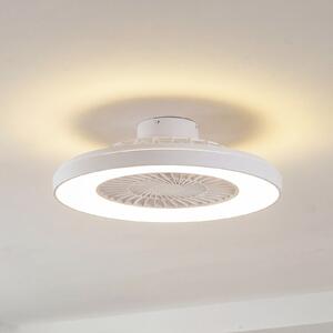 Lindby Ανεμιστήρας οροφής LED Teleo, Ø 58 cm, λευκός, DC, Tuya, ρυθμιζόμενος, Λευκό, Σαλόνι / τραπεζαρία, Πλαστικό, σύγχρονο