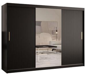 Ντουλάπα Δίφυλλη Συρόμενη Riflo Slim 162575749 250x62x200cm Black-Gold