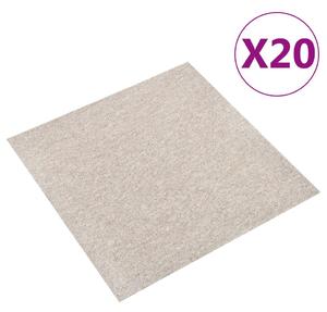 VidaXL Μοκέτα Πλακάκι 20 τεμ. Ανοιχτό Μπεζ 5 μ² 50x50 εκ