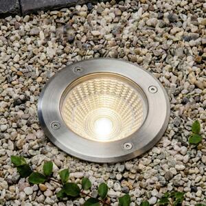 Arcchio LED χωνευτό σποτ δαπέδου Thentos, Ø 12 cm, 60°, νικέλιο, IP67, Μεταλλικό, Ανοξείδωτος χάλυβας