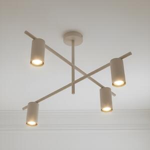 Lindby φωτιστικό οροφής Marilou, μπεζ, 4-φωτο, Ø 70 cm, ρυθμιζόμενος, Μπεζ, Σαλόνι / τραπεζαρία, Μέταλλο, σύγχρονο
