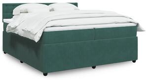 VidaXL Κρεβάτι Boxspring με Στρώμα Σκούρο Πράσινο 200x200εκ. Βελούδινο