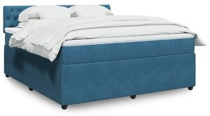 VidaXL Κρεβάτι Boxspring με Στρώμα Μπλε 180x200 εκ. Βελούδινο