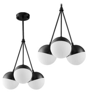 Κρεμαστό φωτιστικό Milk Glass Ball APP687-3CP Μαύρο