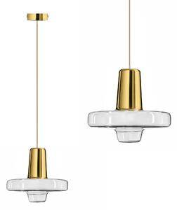 Γυάλινο Μεταλλικό Κρεμαστό Φωτιστικό LED APP553-1CP Χρυσό