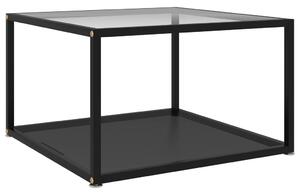 322891 vidaXL Coffee Table Transparent and Black 60x60x35 cm Tempered Glass