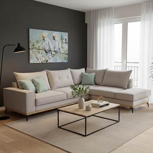 Αριστερός Γωνιακός Καναπές Luxury II Elephant - Ciel - Μαύρο 290x235x90 cm