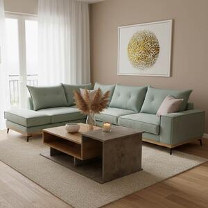 Δεξιός Γωνιακός Καναπές Luxury II Ciel - Elephant - Μαύρο 290x235x90 cm