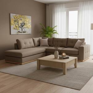 Δεξιός Γωνιακός Καναπές Boston Mocha - Κρεμ - Natural 280x225x95 cm