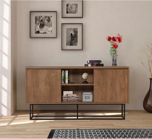 Κονσόλα Zela Walnut-Μαύρο