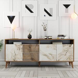 Κονσόλα Milan Walnut-Λευκό