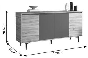 Μπουφές Augusta Oak 160x40x78 cm