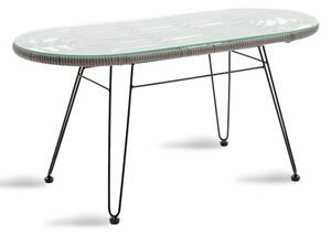 Τραπέζι κήπου Naoki Μαύρο-Γκρι 100x45x46 cm
