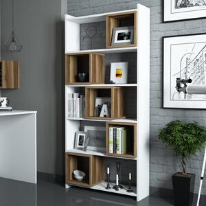 Βιβλιοθήκη Box, Λευκό-Walnut