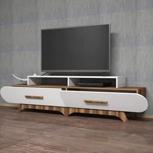 Έπιπλο TV Flora Walnut-Λευκό
