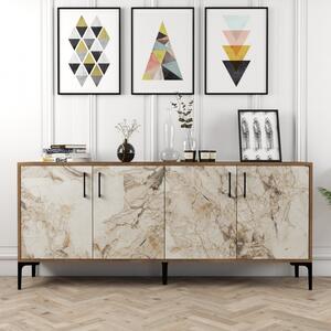 Κονσόλα Kiev Walnut-Λευκό