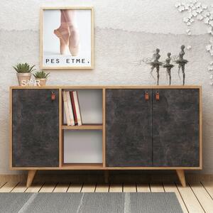 Κονσόλα Planky Oak-Dark Concrete