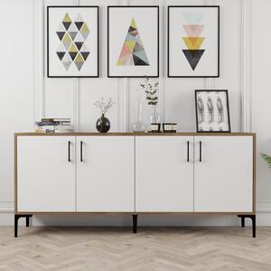 Κονσόλα Kiev Walnut-Λευκό