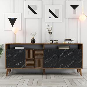Κονσόλα Milan Walnut-Μαύρο