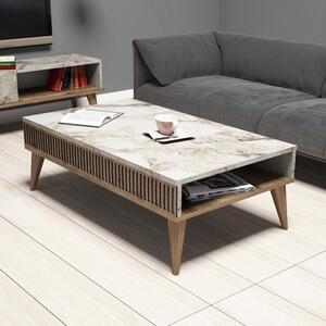 Τραπεζάκι σαλονιού Milan Walnut-Λευκό