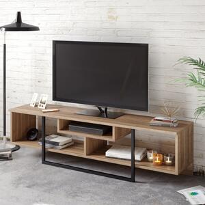 Έπιπλο TV Asal (150) - Walnut, Μαύρο