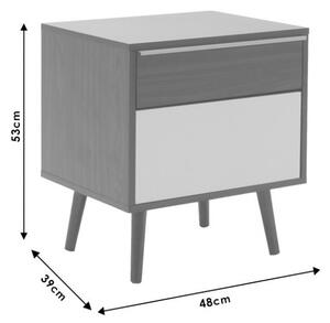 Κομοδίνο Nastia Dark Walnut 48x39x53 cm