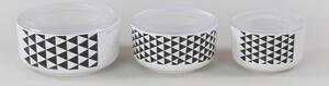 Σετ 6 δοχεία αποθήκευσης τροφίμων Trigon Storage Box 12/14/16 cm 3 Pieces, Λευκό Μαύρο