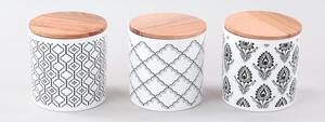 Σετ 6 δοχεία αποθήκευσης τροφίμων Ares Storage Box 12 cm 3 Pieces, Λευκό-Μαύρο