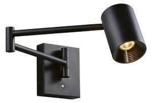 Viokef Φωτιστικό τοίχου LED Melina, μαύρο, βάθος 55 cm, μεταλλικό, με δυνατότητα, ρυθμιζόμενος, Μαύρο, Σαλόνι / τραπεζαρία, Αλουμίνιο, σύγχρονο