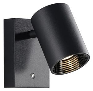 Viokef Φωτιστικό τοίχου LED Melina, μαύρο, βάθος 12 cm, μεταλλικό, με δυνατότητα, ρυθμιζόμενος, Μαύρο, Σαλόνι / τραπεζαρία, Αλουμίνιο, σύγχρονο