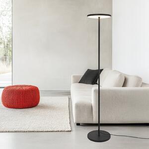 Viokef Λάμπα δαπέδου LED Demy, μαύρη, ύψος 170 cm, μέταλλο, Μαύρο, Σαλόνι / τραπεζαρία, Αλουμίνιο, σύγχρονο