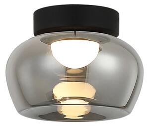 Viokef Φωτιστικό οροφής LED Nadia, Ø 38 cm, γκρι καπνιστό, γυαλί, Γκρι, Σαλόνι / τραπεζαρία, Γυαλί