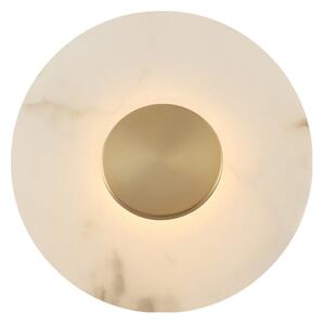Viokef Φωτιστικό τοίχου LED Allison, χρυσό/λευκό, Ø 30 cm, μέταλλο, Χρυσό / Ορείχαλκου, Σαλόνι / τραπεζαρία, Πλαστικό