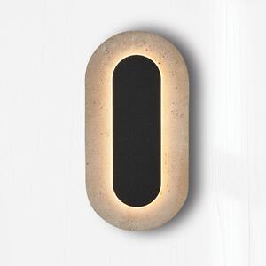 Viokef Επιτοίχια λάμπα LED Miranda, μπεζ/μαύρο, ύψος 30 cm, πέτρα, Μπεζ, Σαλόνι / τραπεζαρία, Πέτρα