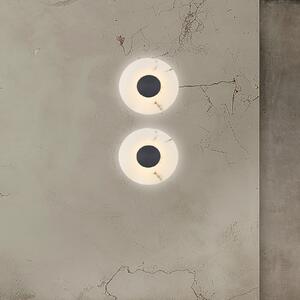 Viokef Φωτιστικό τοίχου LED Allison, σίδερο/λευκό, Ø 30 cm, μέταλλο, Γκρι, Σαλόνι / τραπεζαρία, Πλαστικό