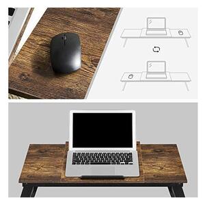 Τραπεζάκι laptop, Songmics, Ρουστίκ καφέ, 71 x 35 x 23 cm