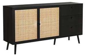 Κονσόλα Oslo μαύρη με χρώμα φυσικού ξύλου 150x39x79 cm