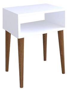 Κομοδίνο Hank Λευκό - χρώμα Καρυδιά 45x30x60cm