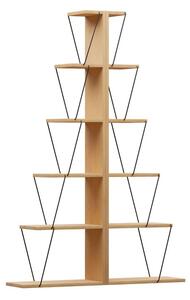 Βιβλιοθήκη mini Tars Sonoma - μαύρο 130x22x146 cm