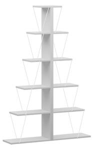 Βιβλιοθήκη mini Tars λευκή 130x22x146 cm