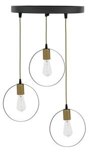 Φωτιστικό οροφής cu 3 lumini Kasper E27 μαύρο-χρυσό D30x79 cm