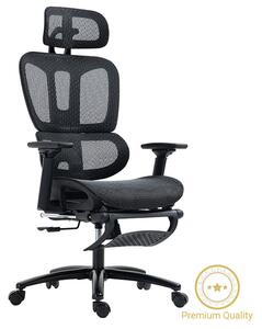Διευθυντική καρέκλα γραφείου με υποπόδιο Verdant Premium Quality πλέγμα μαύρο