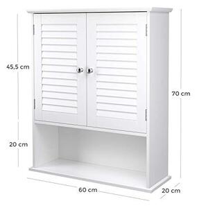 Ντουλάπι Αποθήκευσης Μπάνιου, Vasagle, Λευκό, 60x20x70 cm