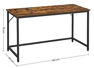 Γραφείο Vasagle Μαύρο, 140x60x75 cm